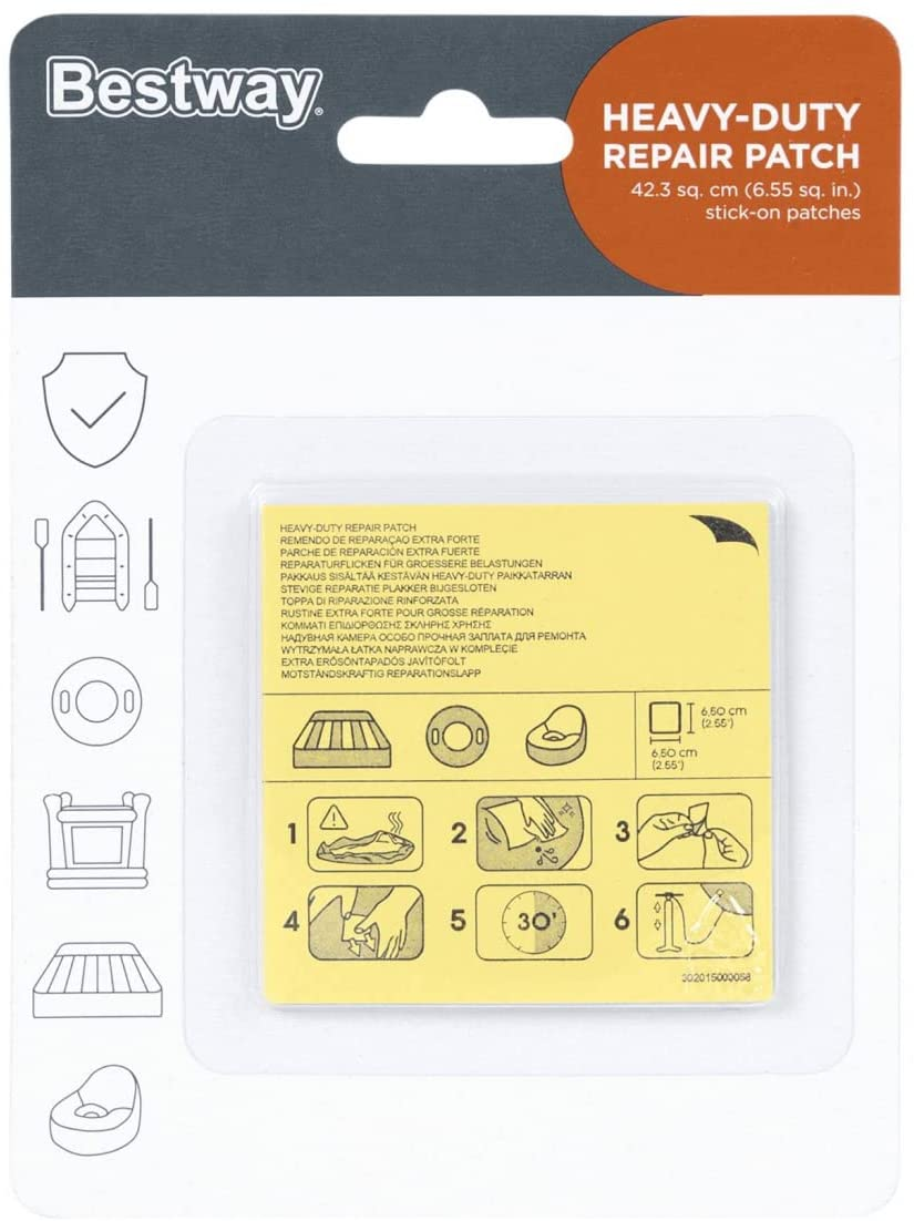 Bestway 62068 Toppe di riparazione rinforzate 6.5 cm x 6.5 cm - confezione da 10