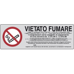 ETICHETTA 'VIETATO FUMARE' cm 15 x 5