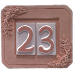 PORTANUMERO IN TERRACOTTA 2 POSTI CM. 18X16