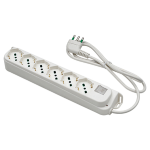 MULTIPRESA CON INTERRUTTORE 6 uscite / spina 2P+T 16A - bianca