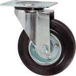 RUOTA GOMMA PIASTRA GIREV. 125MM MAURER