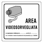 CARTELLO 'AREA VIDEOSORVEGLIATA' cm 20 x 20