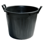 MASTELLO TONDO  2 MANICI lt. 32  ICS LDPE NERO  44 cm. X H. 35