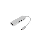 HUB CON 3 PORTE USB 2.0 TIPO "A" E 1 PORTA RETE RJ45", CONN MASCHIO TIPO "C"  LINK LKADAT127 