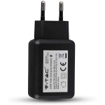V-TAC  VT-1026  CARICAB. USB DA  MURO  FAST CHARGE COL. NERO 