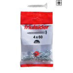 Vite truciol.univ.  VBU  TPS INTER/FIL  Zinc.BIANCA  fil.totale 25 pz Ø 4 x 60