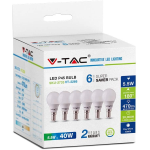 V-TAC, VT-2266, Lampadina LED E14 5,5W P45 6400K (Box 6 pezzi)