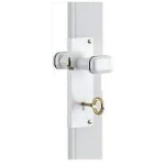 SERRATURA C/POMOLO MM147X48 BIANCA +CHIAVE - X PORTA A SOFFIETTO