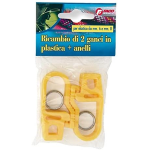 RICAMBIO N.2 GANCI PLASTICA CON ANELLI