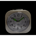 SVEGLIA  OVALE QUADR. TONDO  CON LUCE SNOOZE MOV. CONTINUO SILVER