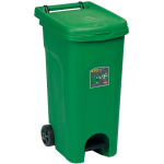 Stefanplast 6431 Bidone con Ruote Urbano Eco con Pedale, Verde, 38 x 51 x 80 cm