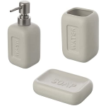 Set Ceramica 3 Pezzi: Dispenser Portaspazzolino Portasapone Bianco Bingo