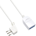 PROLUNGA LINEARE 10A 90° CAVO  H05V V-F 3X0,75 MM L=5M NERA IMQ