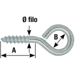 Occhiolo a vite legno Zincato  in blister 10 pz Ø  21 x 70
