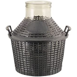 DAMIGIANA  VETRO BOCCA LARGA C/CESTO PL. 5LT.RIV. PLA. S/TAPPO  +CONAI VETRO