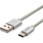 V-TAC VT-5334 PLATINUM SERIES USB DATA CABLE TYPE-C CAVO IN CORDA COLORE ARGENTO 1M