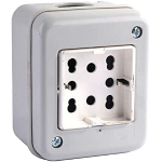 INVOLUCRO 2P IP40 CON 2 PRESE  BIV. SCHUKO IP20  S/SPORT.