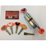 CILINDRO EVOK64 DOPPIA FUNZIONE CHIAVE-CHIAVE CROMO SAT 31-31 1+5 CHIAVI 0K64XNI1B