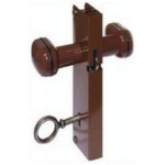 SERRATURA C/POMOLO MM147X48 MARRONE +CHIAVE - X PORTA A SOFFIETTO