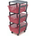 CARRELLO 'MODULA' 3 CESTE CON RUOTE ROSSO VENEZIANO