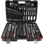 CASSETTA 176 PEZZI, CON BUSSOLE SURFACE DRIVE E CHIAVI COMBINATE A CRICCHETTO