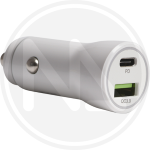 CARICATORE AUTO X SMATPHONE USB+TYPE C BIANCO