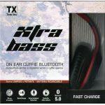 CUFFIE XTRA BASS NERO ROSSO 36 ORE 