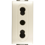 PRESA BIVALENTE  2P+T STDI 10-16A FLEXI BIANCA  LIVING/LIGHT