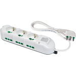 MULTIPRESA CON INTERRUTTORE 4 uscite / spina 2P+T 16A - NERA