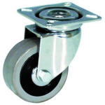 RUOTE TREKKING GOMMATE GRIGIE PIASTRA GIREVOLE 50X16 MM