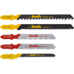 kwb 617295 - Set di 5 lame per sega HSS e HCS, per tagli in legno e tagli sottili in metallo con codolo a T S-20