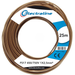 Cavo Unipolare FS17, Sezione 1 x 1.5 mm², Marrone, 25 m
