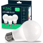 V-TAC Lampadina LED E27 8,5W A60 3000K (Box 3 pezzi)