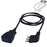 PROLUNGA LINEARE 10A 90° CAVO  H05V V-F 3X0,75 MM L=5M NERA IMQ