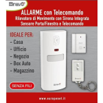 BRAVO Sistema allarme con sensori movimento porta finestra e telecomando