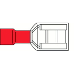 Terminale femmina corpo rosso d. 6,35 x 0,8 mm, blister 10 pezzi