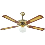 Ventilatore a soffitto, 3 velocità con luce come un lampadario. 4 pale color marrone in legno
