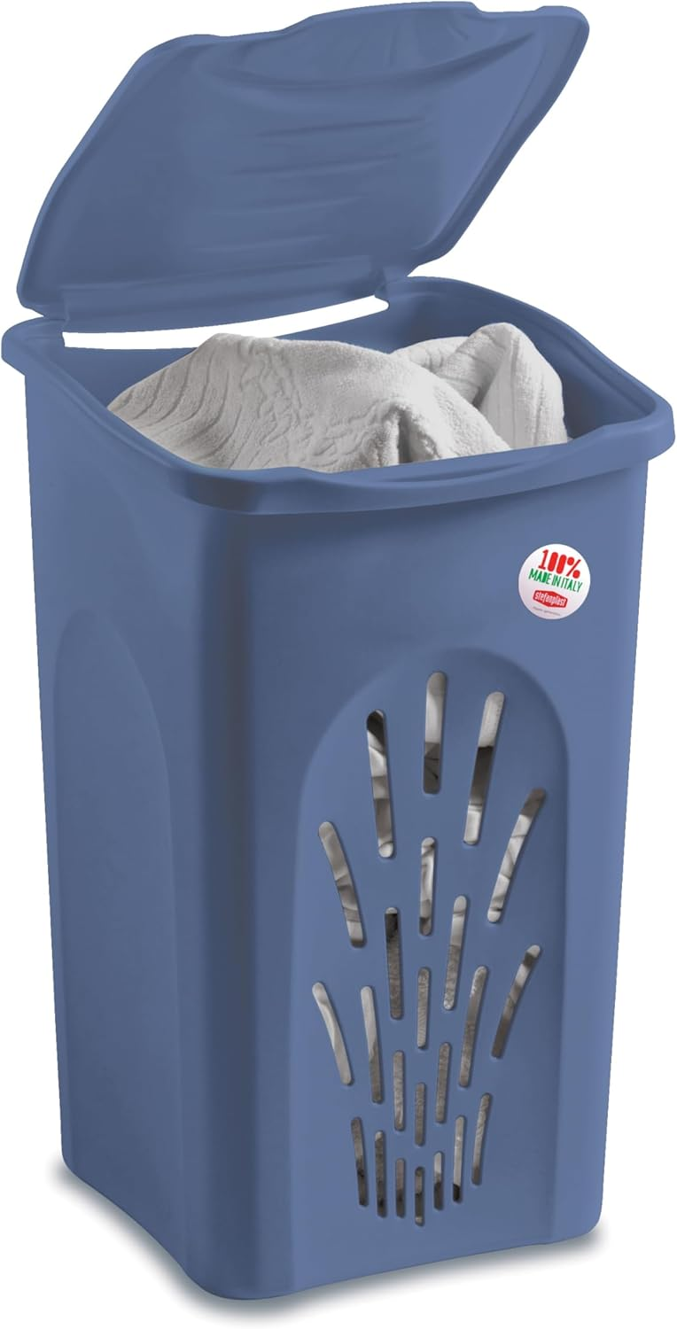 PORTABIANCHERIA 'TRAFORATO' Lt.50 cm 37 x 37 x H 56 blu ottanio/TURCHESE (FL8034622)