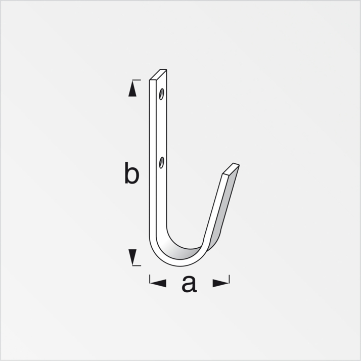 gancio acc piatto zinc 82x35mm