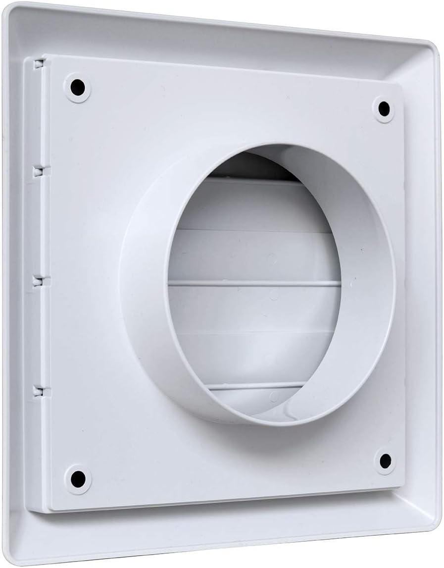 GRIGLIA ALETTE GRAVITA' Ø100MM BIANCO PER CANALIZZATA