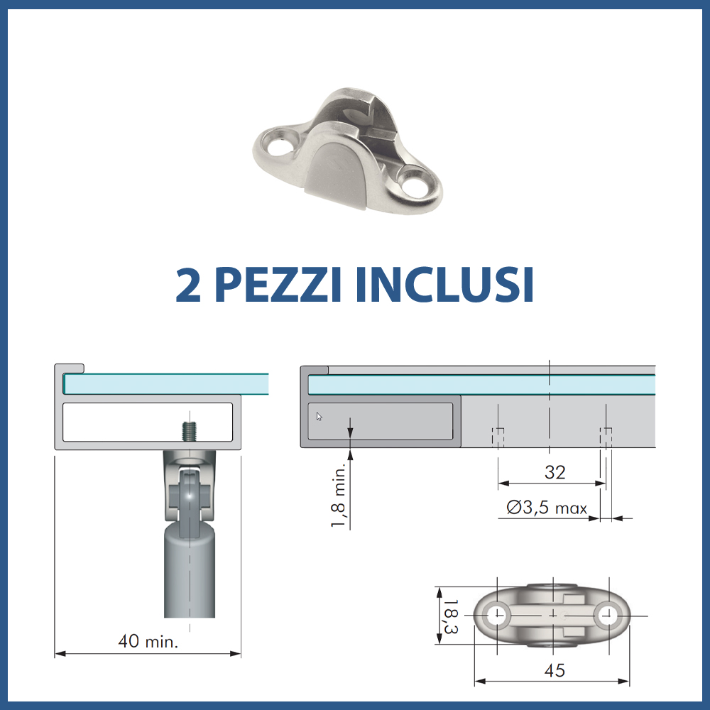 SUPPORTI ANTA COMPACT E KRABY CON CARTER - PZ.2 CER285+PZ.CER284X