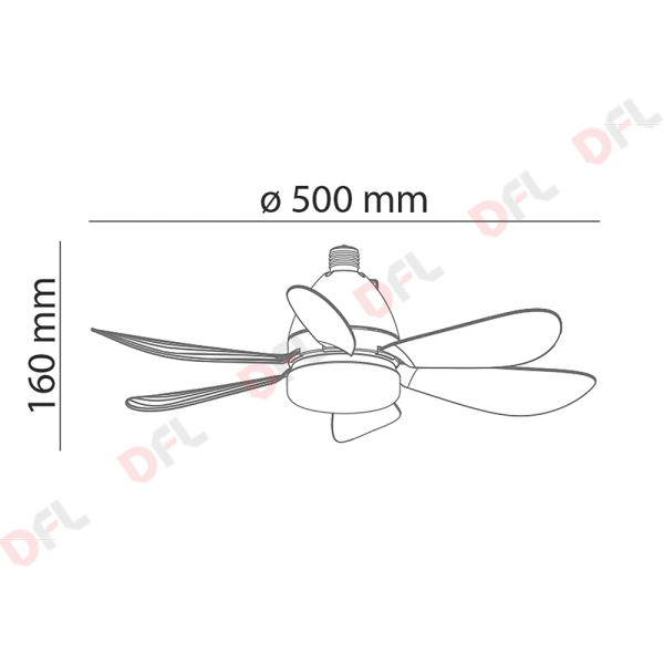 PLAFONIERA LED ROTONDA CON VENTILATORE 'VELIMA'  500 x 160 mm - 20W