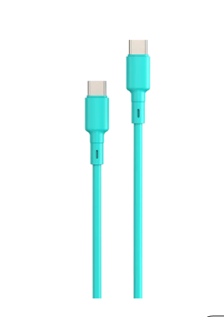 CARICATORE GaN 45W USB / USB-C CON CAVO USB-C / USB-C 150CM - Aquamarine Blue