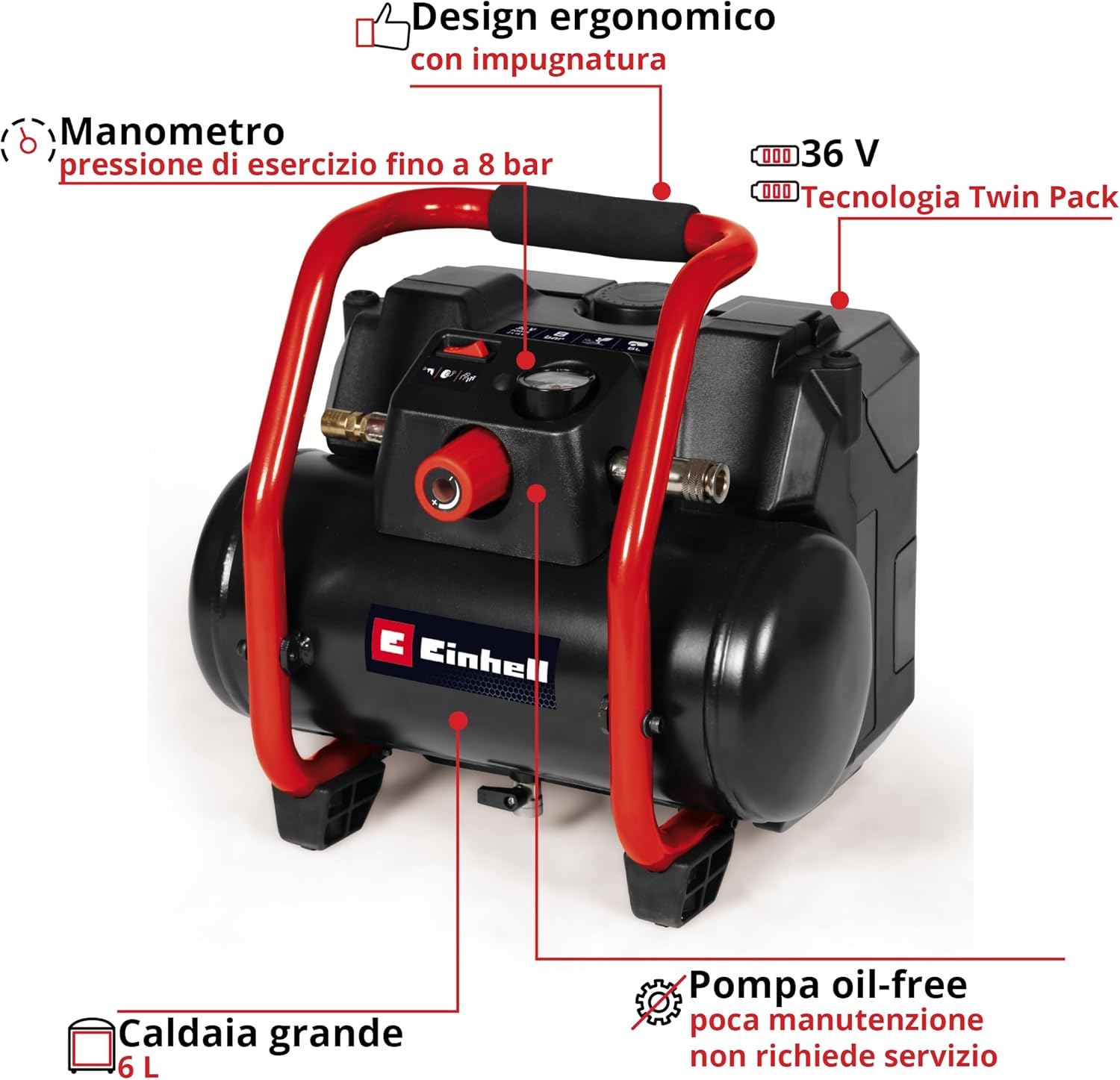 Compressore a batteria Einhell TE-AC 36/150 Li OF-Solo