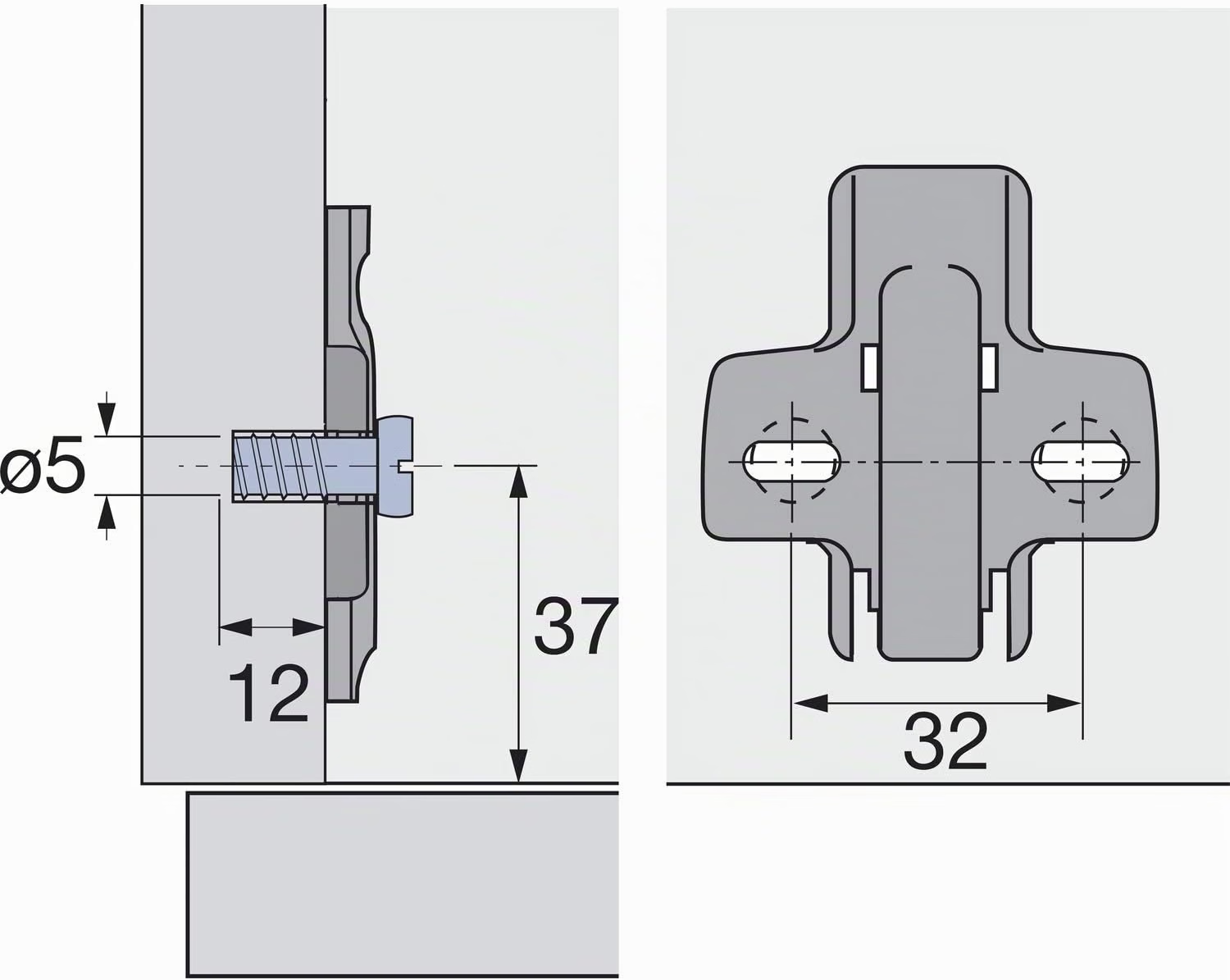 BASETTA A CROCE H.0 C/VITI EURO