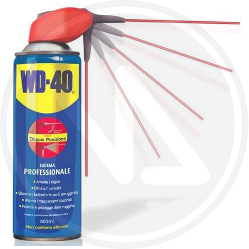WD-40 Prodotto Multifunzione Lubrificante Spray Con Sistema Doppia Posizione, 500 ml, Bianco