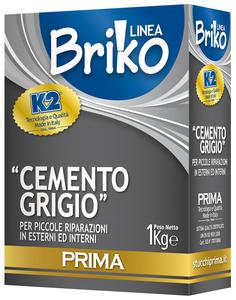 CEMENTO GRIGIO IN POLVERE 'BRIKO K2' Kg. 1 - scatola