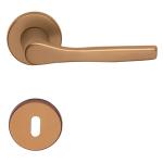 MANIGLIA ANODIZZATA BRONZO C/ROSETTA E BOCCH.