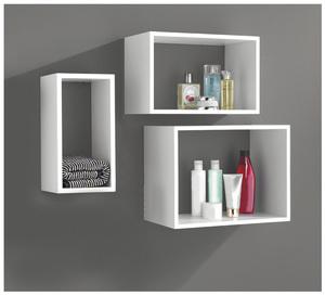 SET 3 MENSOLE "NICHE" RETTANGOLARI BIANCO