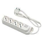 MULTIPRESA CON INTERRUTTORE 4 uscite / spina 2P+T 16A - bianca